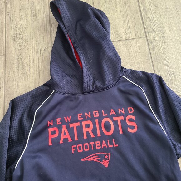 NFL Team Apparel Youth NE Patriots sweatshirt blue and red size XL 16/18 - Picture 3 of 9